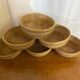Set of 6 vintage rhodaceram ceramic bowls, beige and brown