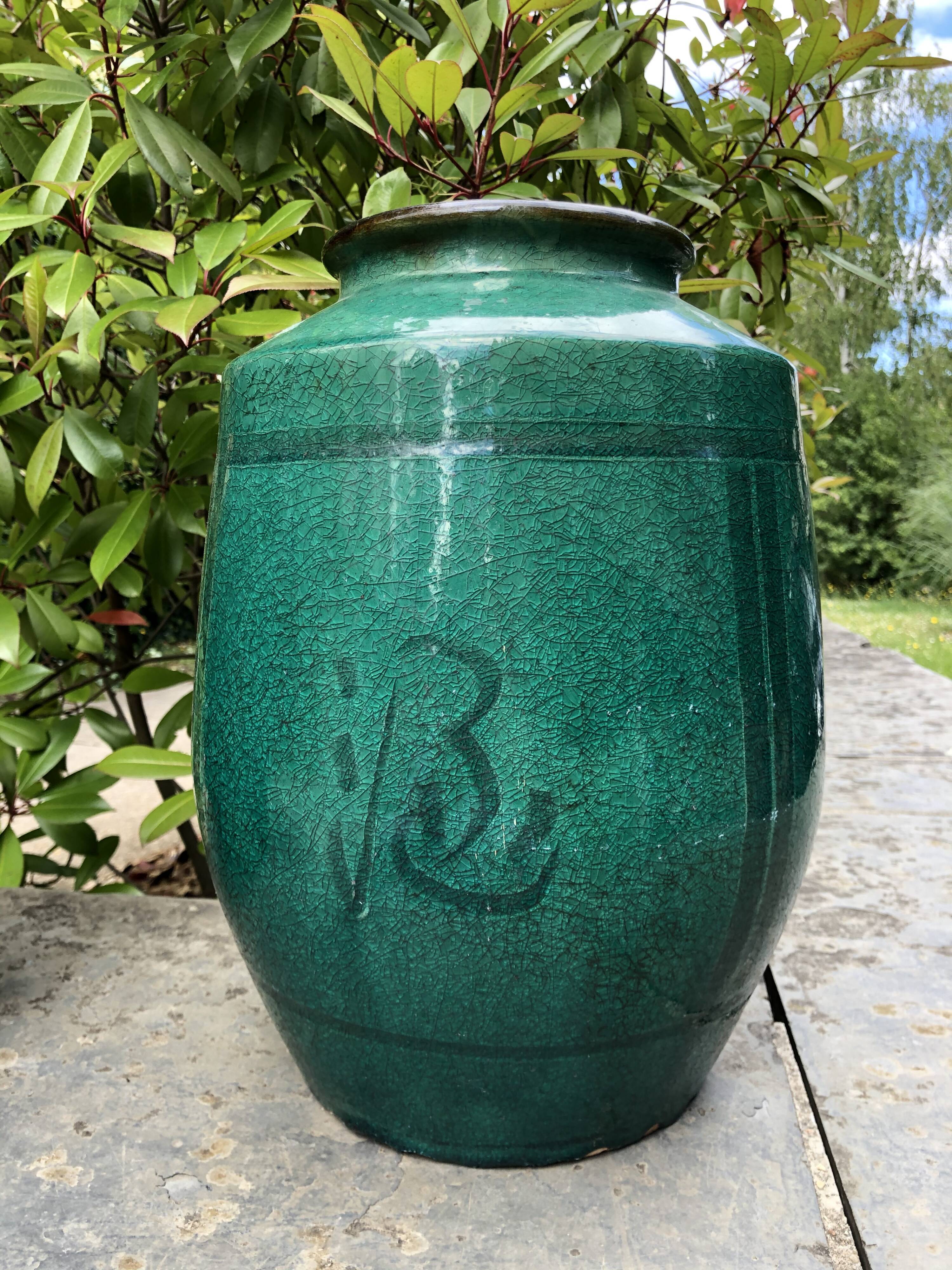 Pair of Japanese enameled stoneware vases