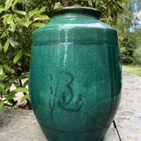 Pair of Japanese enameled stoneware vases