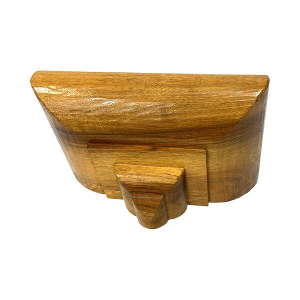 Étagère en bois massif, console murale, acacia, style Art Déco, France, années 1930