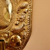 Grande applique murale suédoise en laiton du milieu du siècle