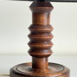 Vintage Charles Dudouyt Style Wooden Lamp