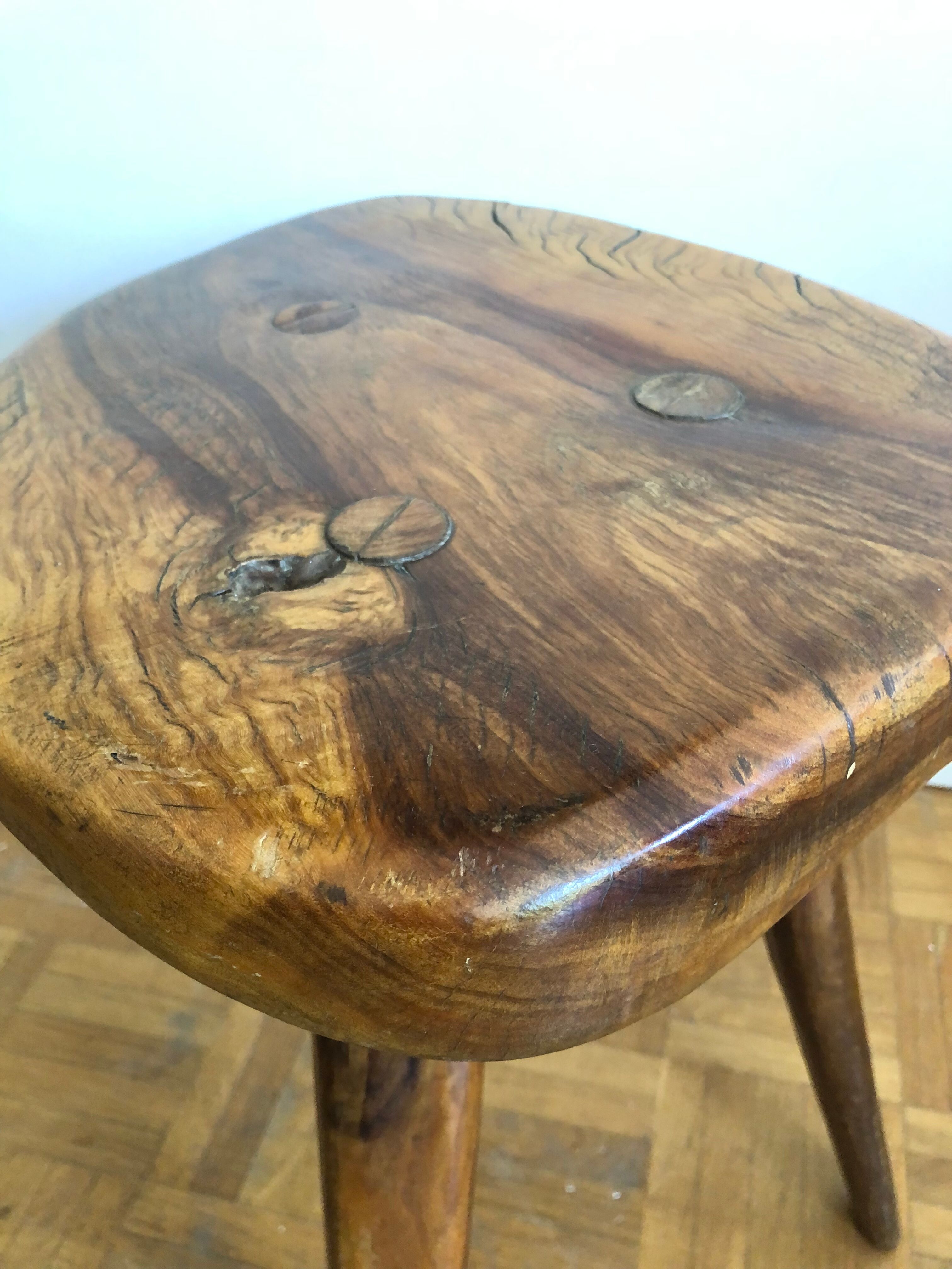 Solid olive stool