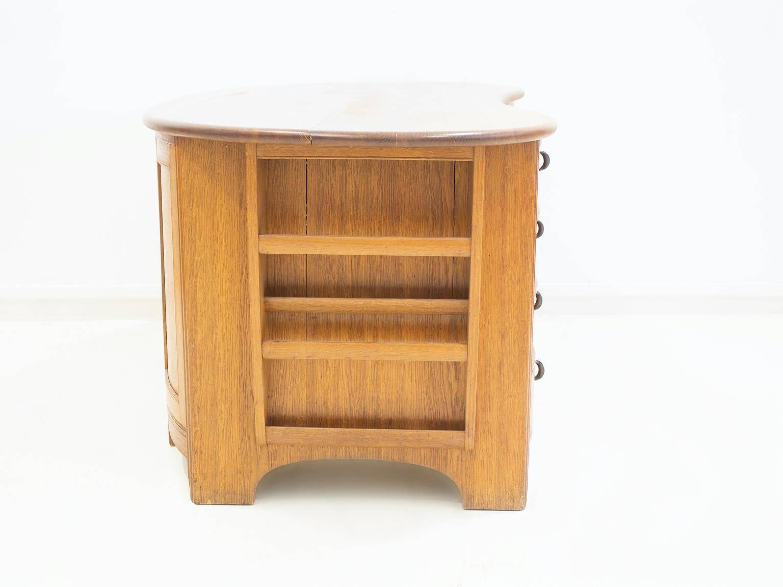 Bureau suédois de style Art Nouveau en chêne