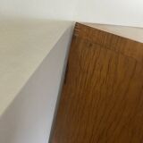 Tall chest of drawers, Art Deco weekly chest in flamed walnut, 1930-1940