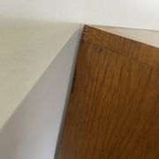 Tall chest of drawers, Art Deco weekly chest in flamed walnut, 1930-1940