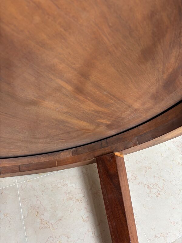 Table ronde années 1950 impeccable acajou