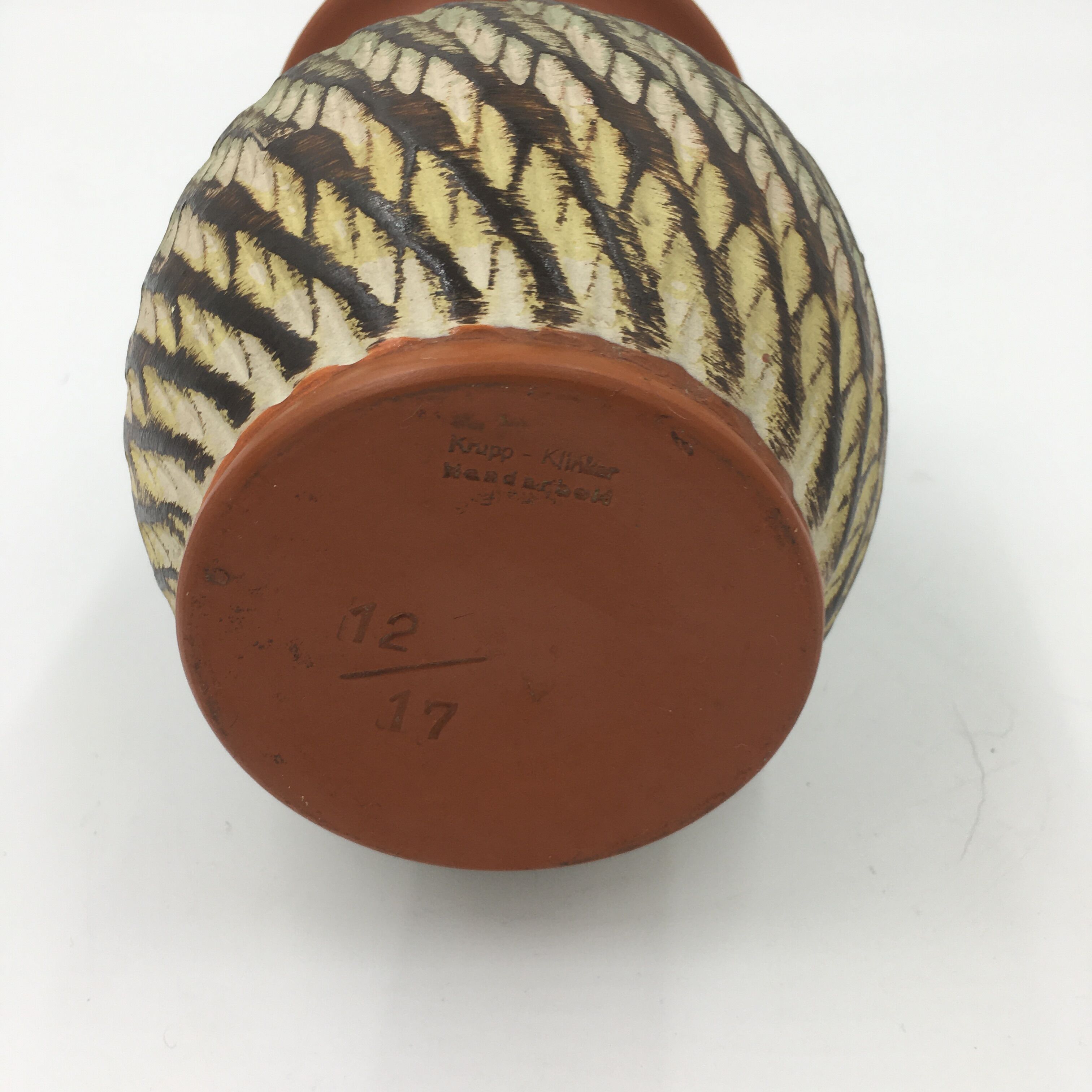 Vase by Alferd Krupp in vintage terracotta