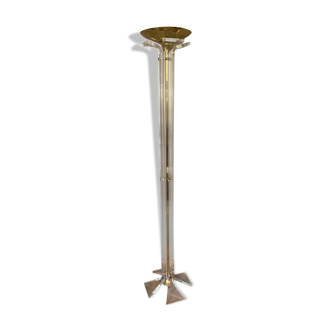 Plexiglass and brass floor lamp. 1970. Italy.
