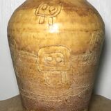 Artistic Vase in Ceramic ACOLAY style Brutalist, vintage, signed Hubert GUY