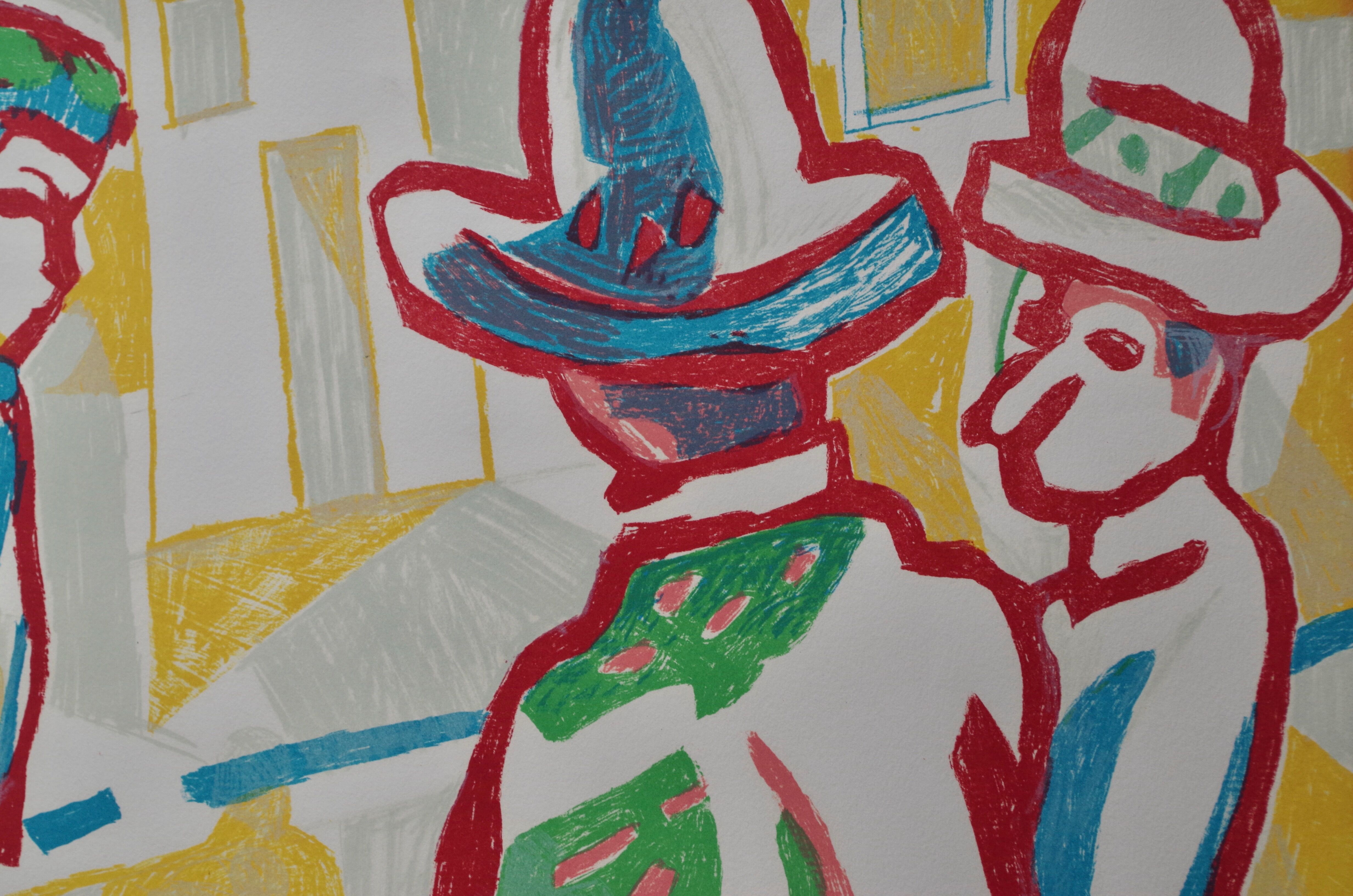 Color lithograph by Rolland Aymery, 1991