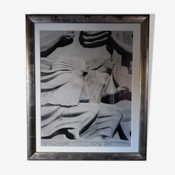 Cadre photo noir & blanc - encadrement professionnel argenté avec verre  avec passe partout