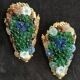 Murano wall sconces – coloured grape glass, bronze anemone