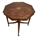 Table d'appoint octogonale en palissandre incrusté de style Édouardien, 1880-1910