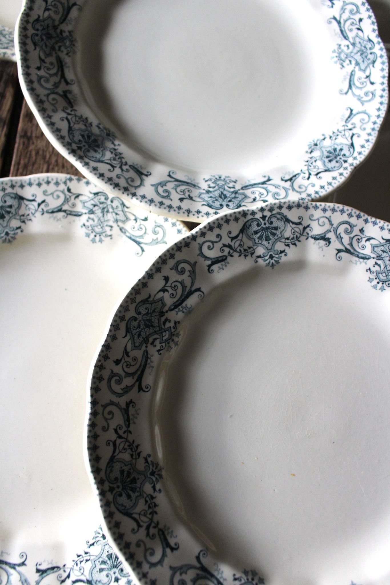 8 assiettes plates en Terre de Fer bleue Verdun HBC