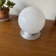 White opaline glass globe ceiling light, 15 cm, aluminum wall light