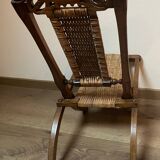 Victorian folding chair 19th century Gothic caning Art & Craft