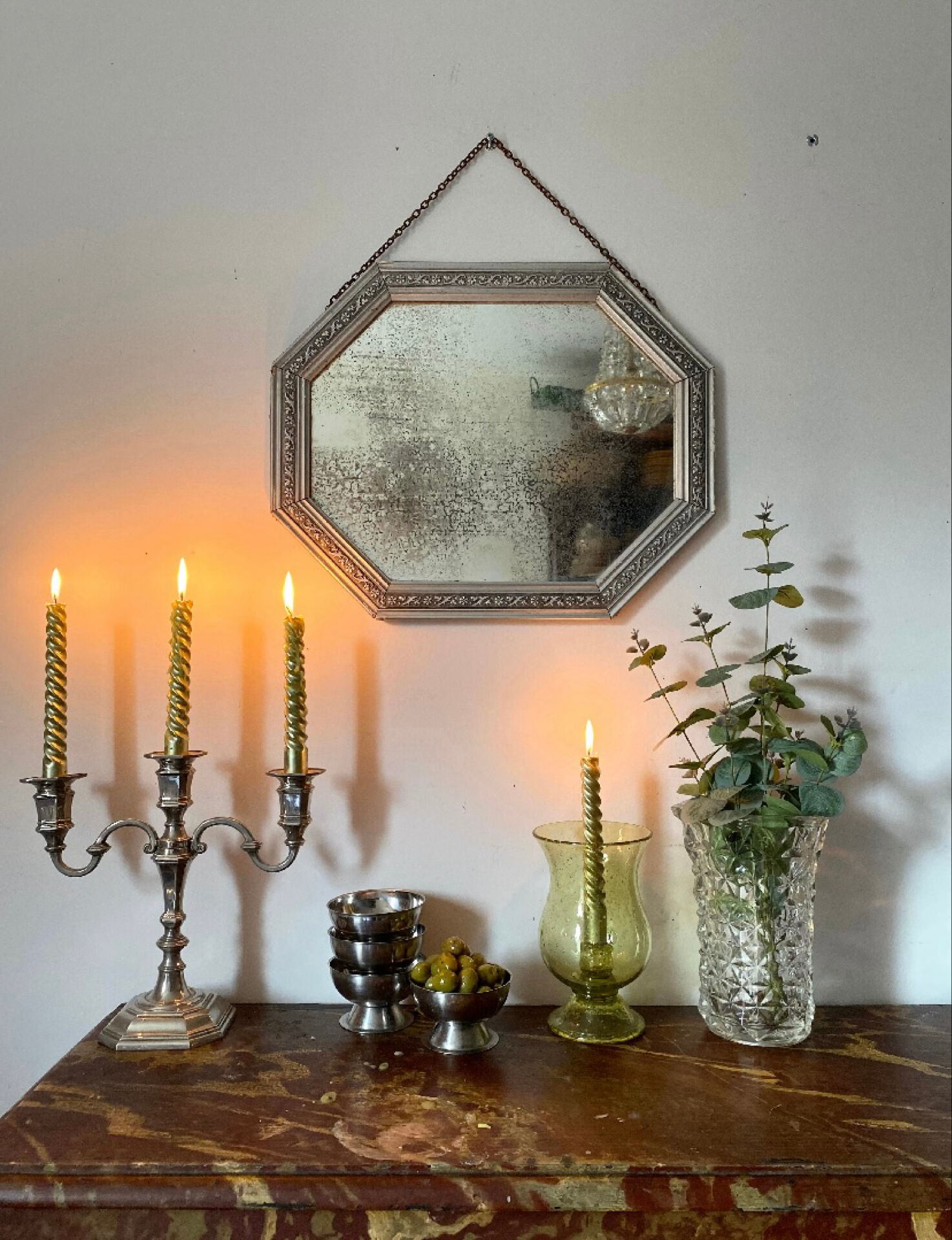 Octagonal vanity mirror 1950