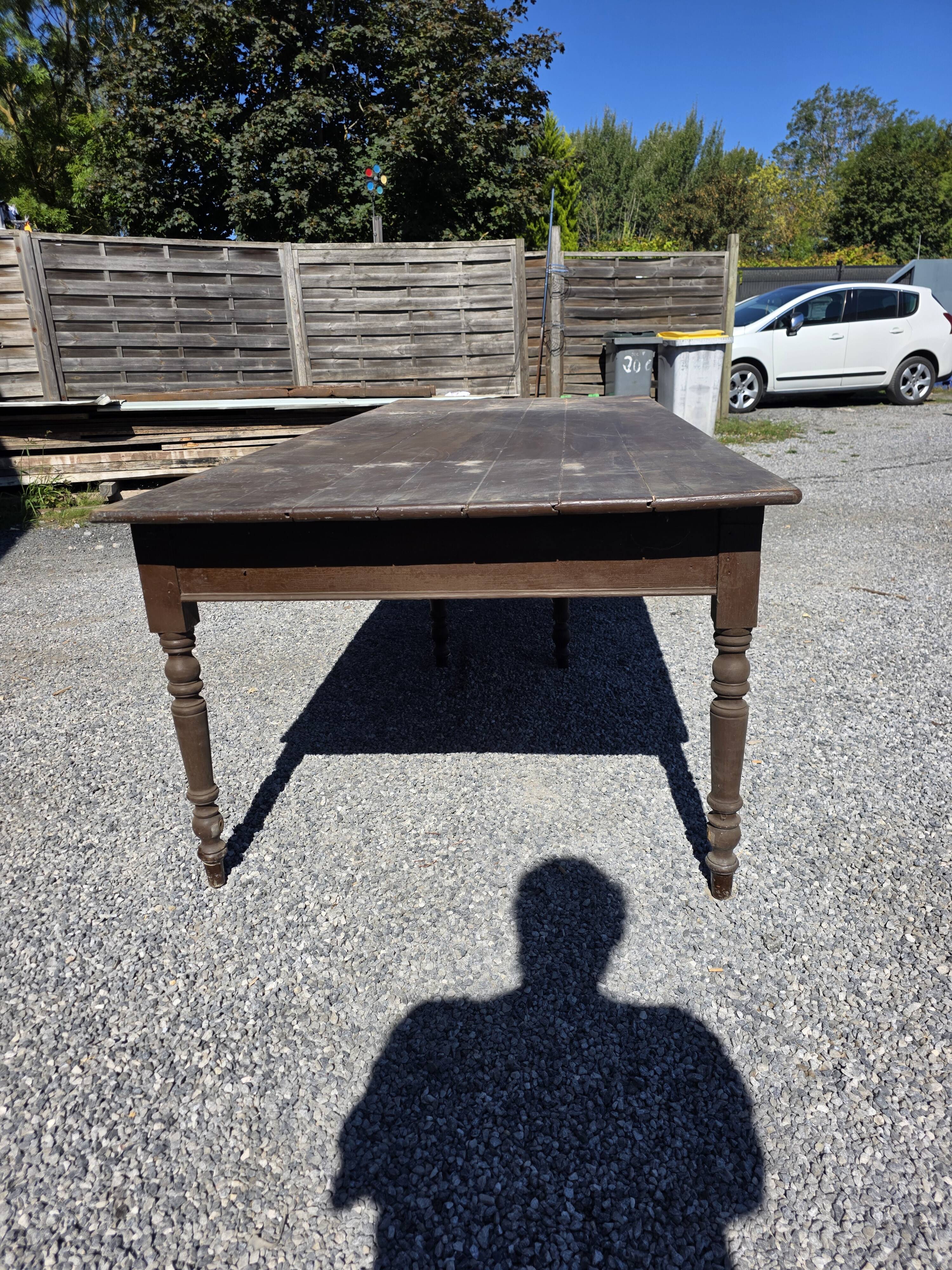 Table de ferme ancienne XXL , 268 × 110cm