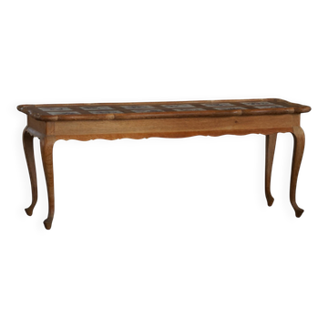 Table basse / console moderne danoise en Oak Oak avec plateau carrelé, Frits Henningsen, années 1950