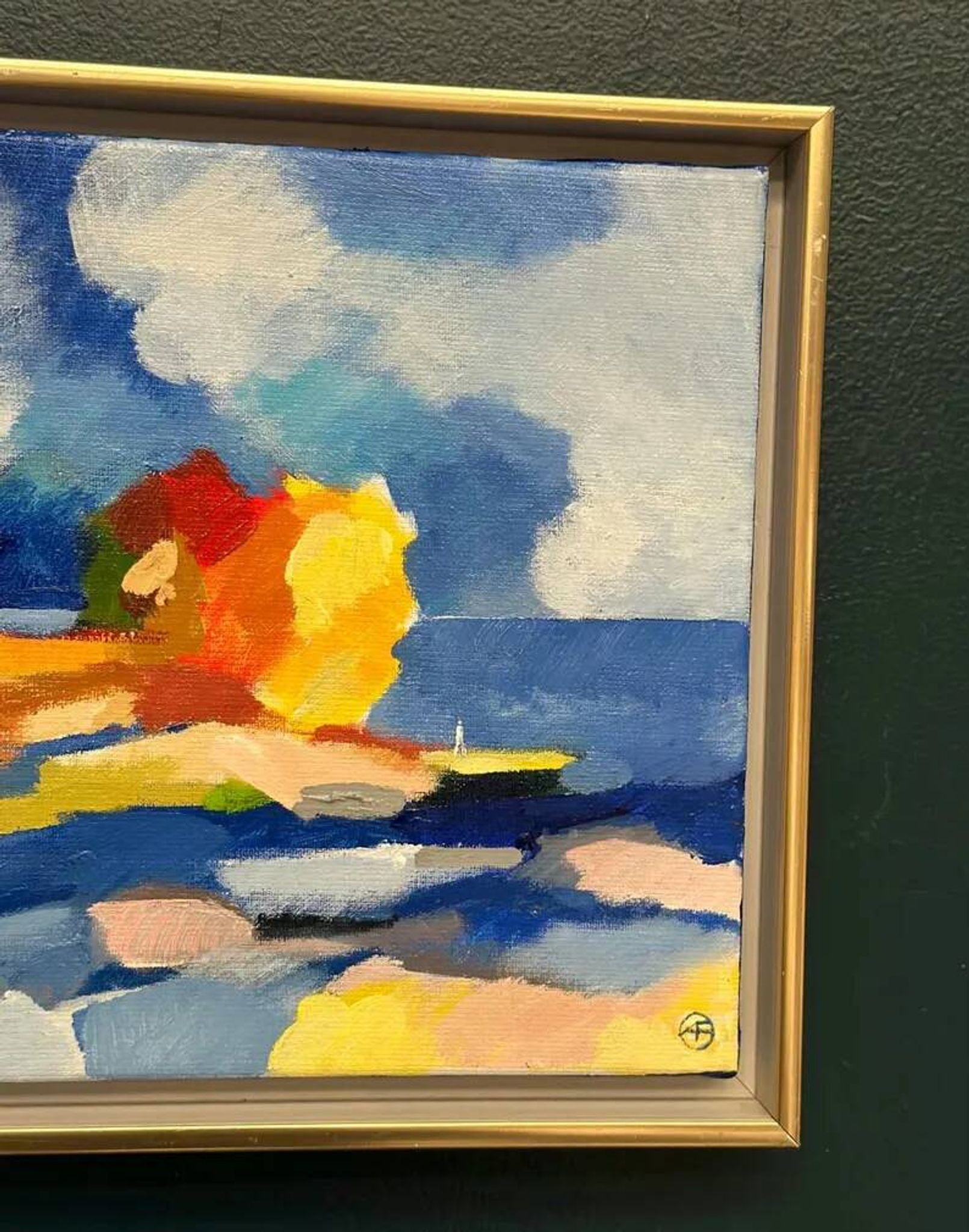 Original Swedish Oil on Canvas – “The Wandering Poet” by Anita Fröding – Signed – Vintage and Framed – 39 × 31 cm (15.4" × 12.2")