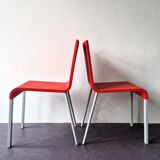 Set of 2 red .03 chairs by Maarten van Severen for Vitra, Switzerland 1998