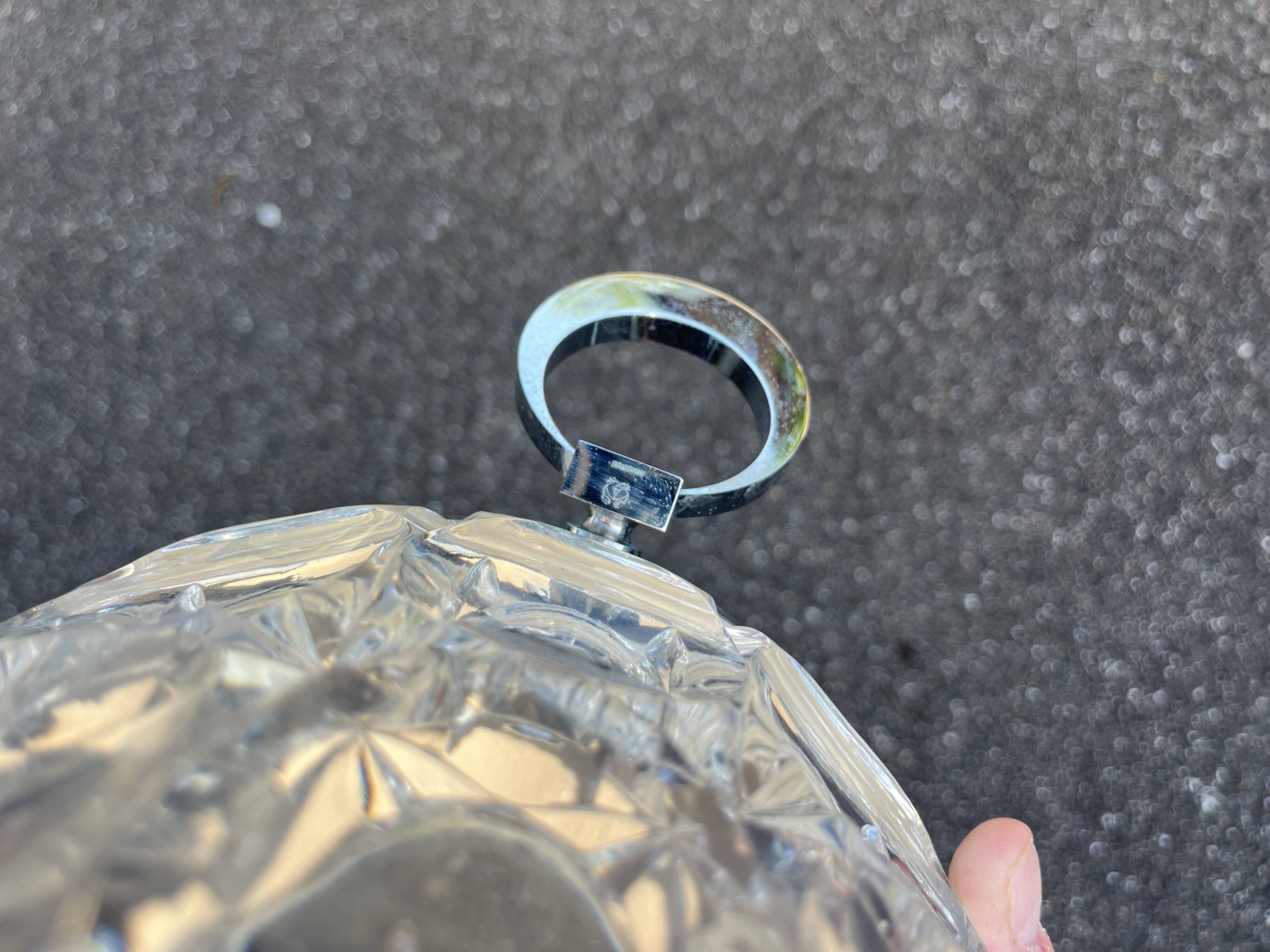 Large vintage crystal and silver-plated champagne bucket