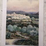 Watercolor saint paul de vence signed jacques anger 1977, provence alpes maritimes 06 impressionism