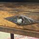 Art Deco bedside table in rosewood, walnut burl, and marble top.