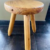Pair of wooden tripod stools