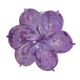 Pair of flower candle holders made of glass, handcrafted in Italy.