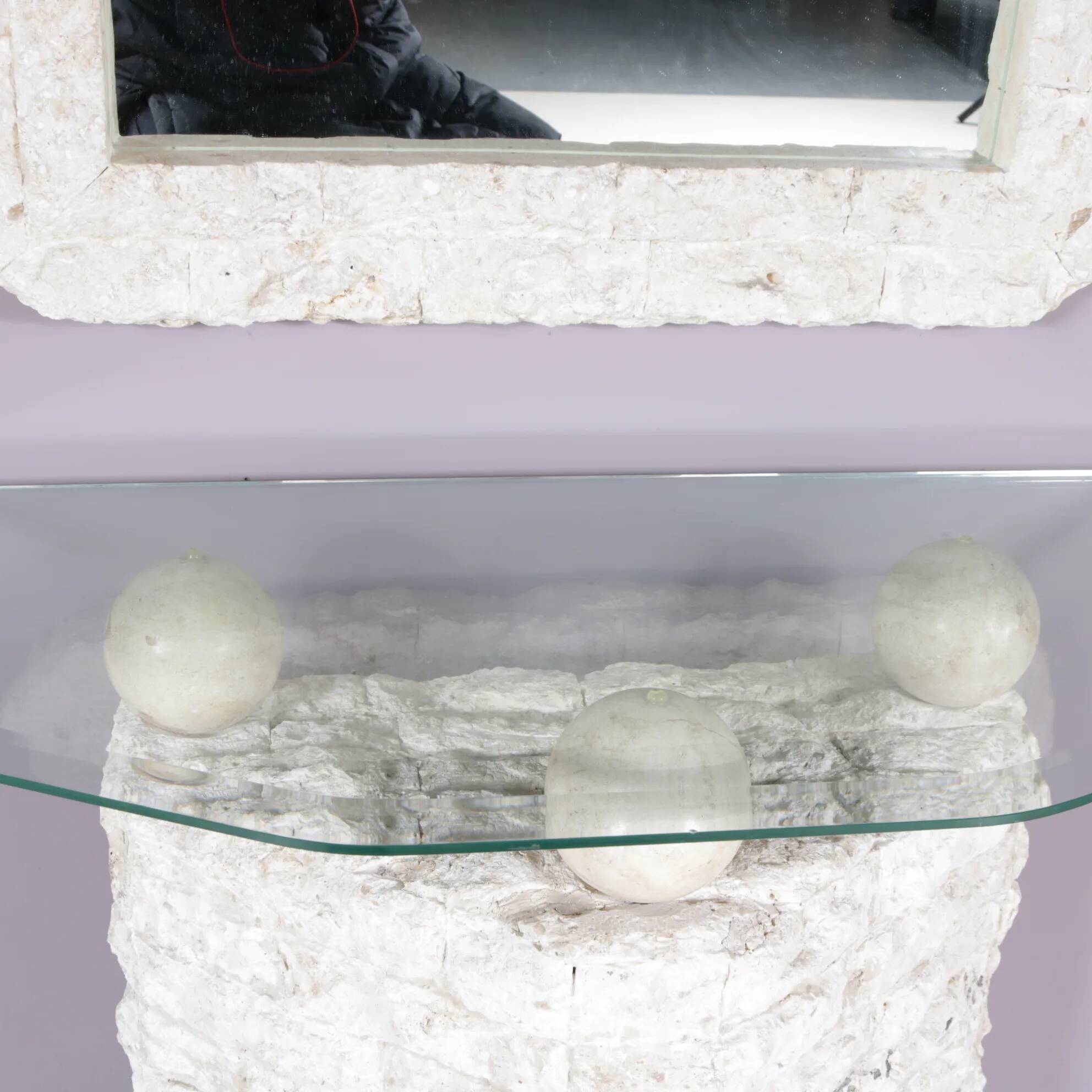 1980s console table with mirror by Magnussen Ponte, Italy