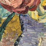 Tableau ancien nature morte fleurs