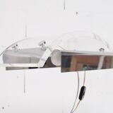 Perspex desk lamp and 1970s metal Jacques Charpentier