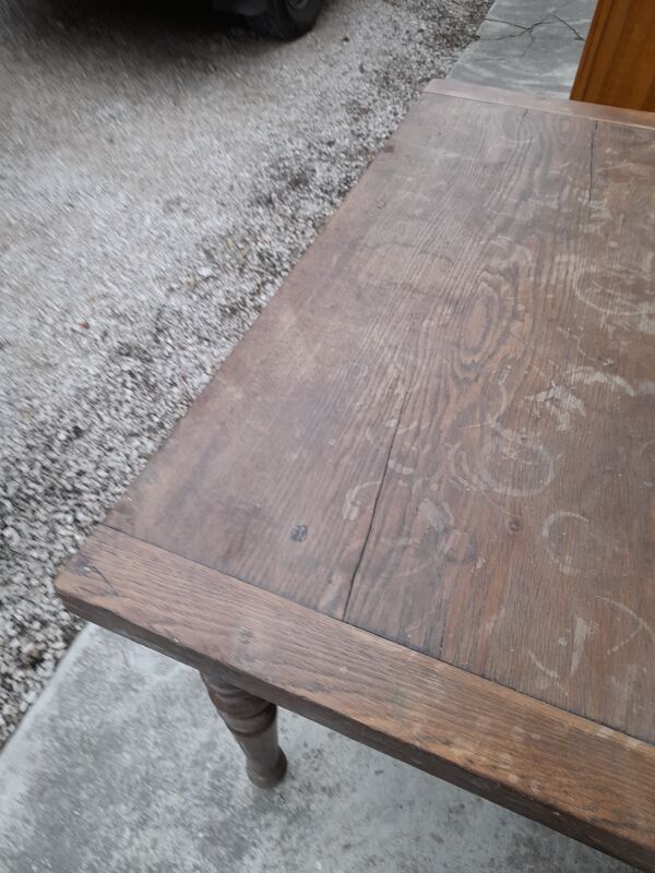 Table de ferme plateau pliant dit '' Portefeuille '' 1900