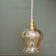 Vintage amber glass tulip pendant light