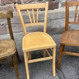 4 bistro chairs café wood curved mismatched vintage