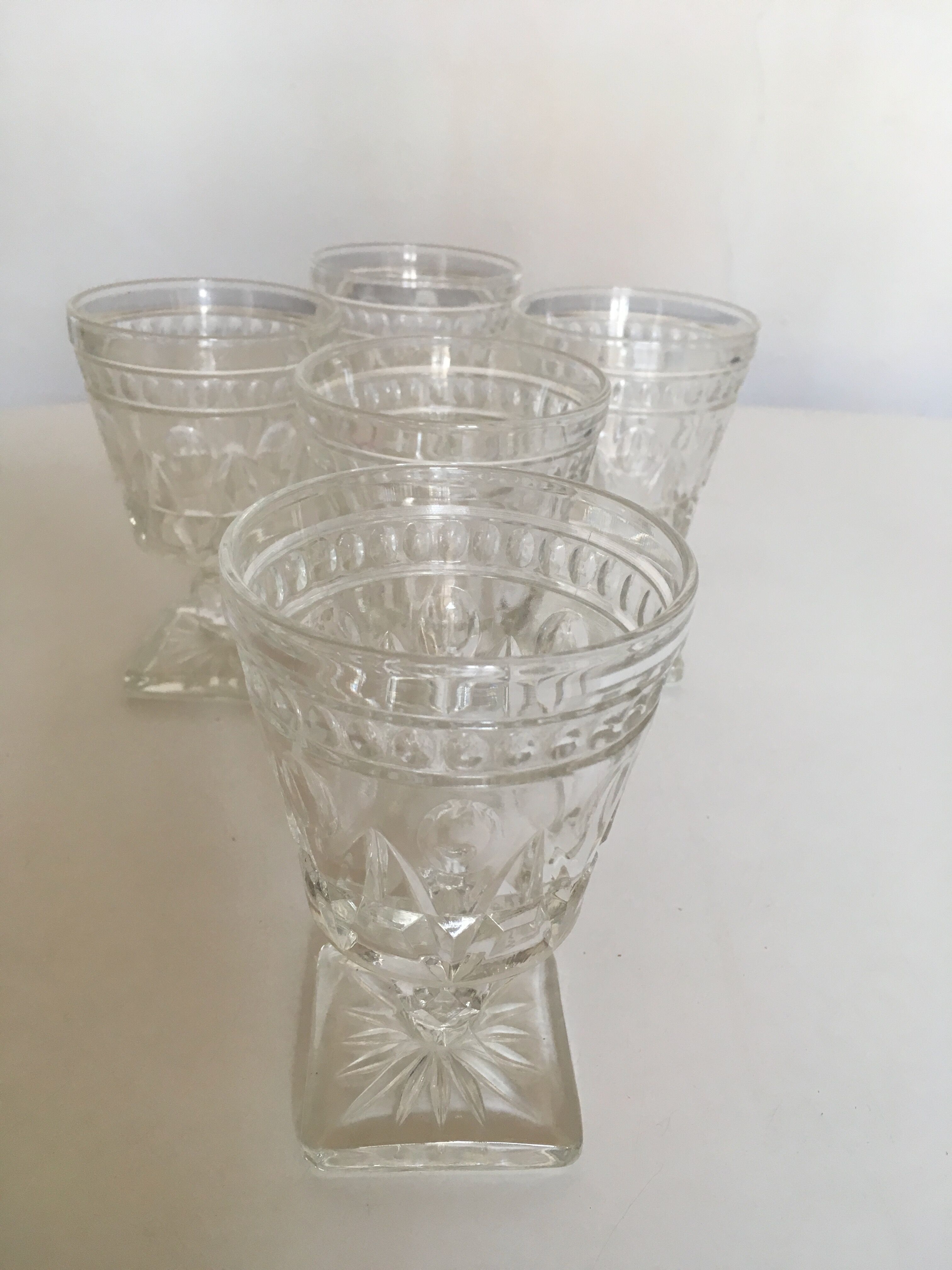 5 glass depression glass series USA molded glass