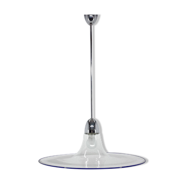 Space Age Italian Bubble Glass & Chrome Pendant Light, 1970's