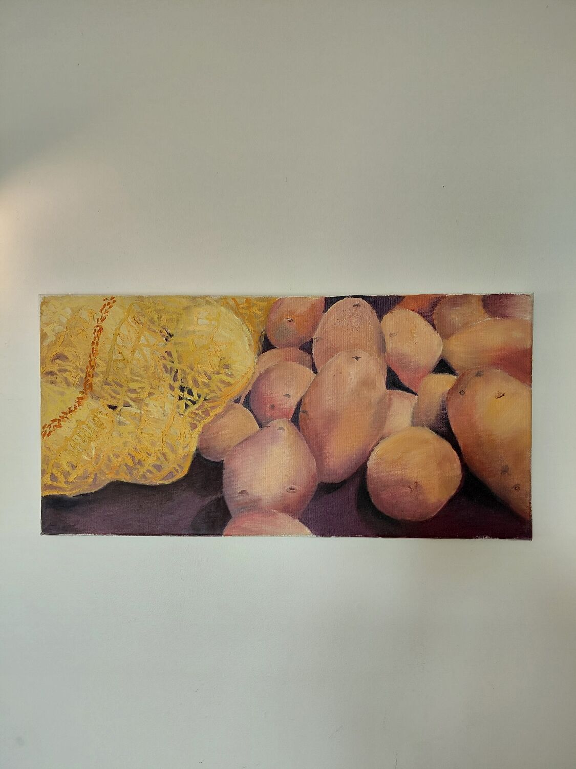 Contemporary Still Life - Basket of Potatoes - signed F. Leblon