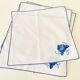6 embroidered percal napkins, 28 cm