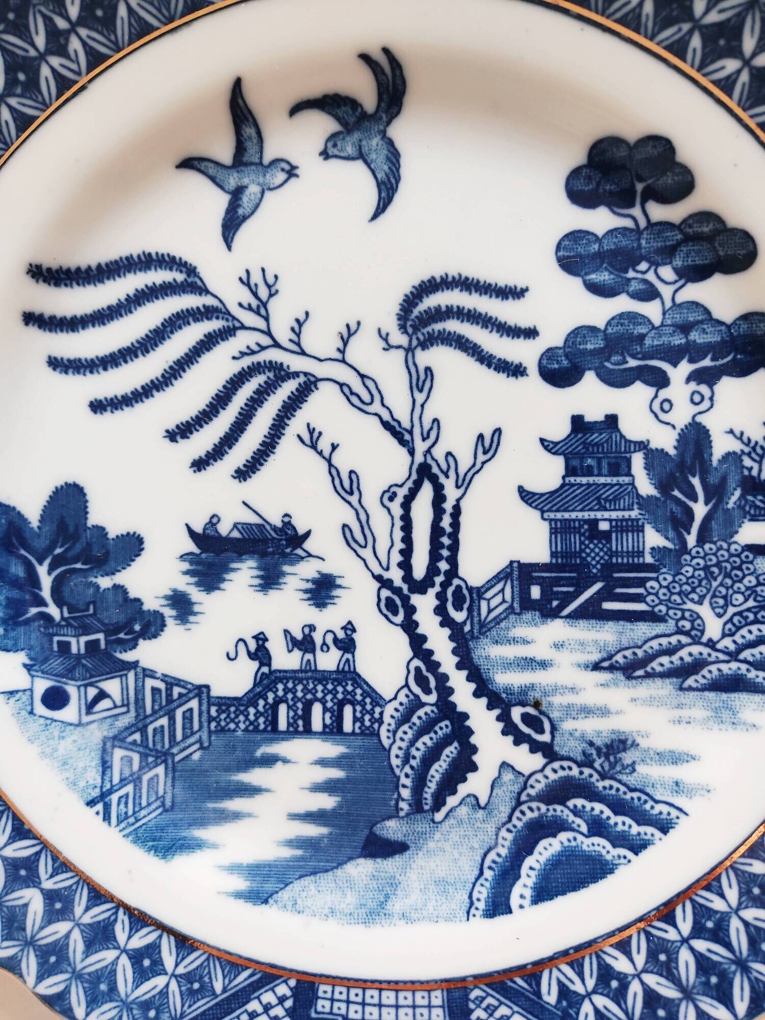 Set of 6 English porcelain dessert plates