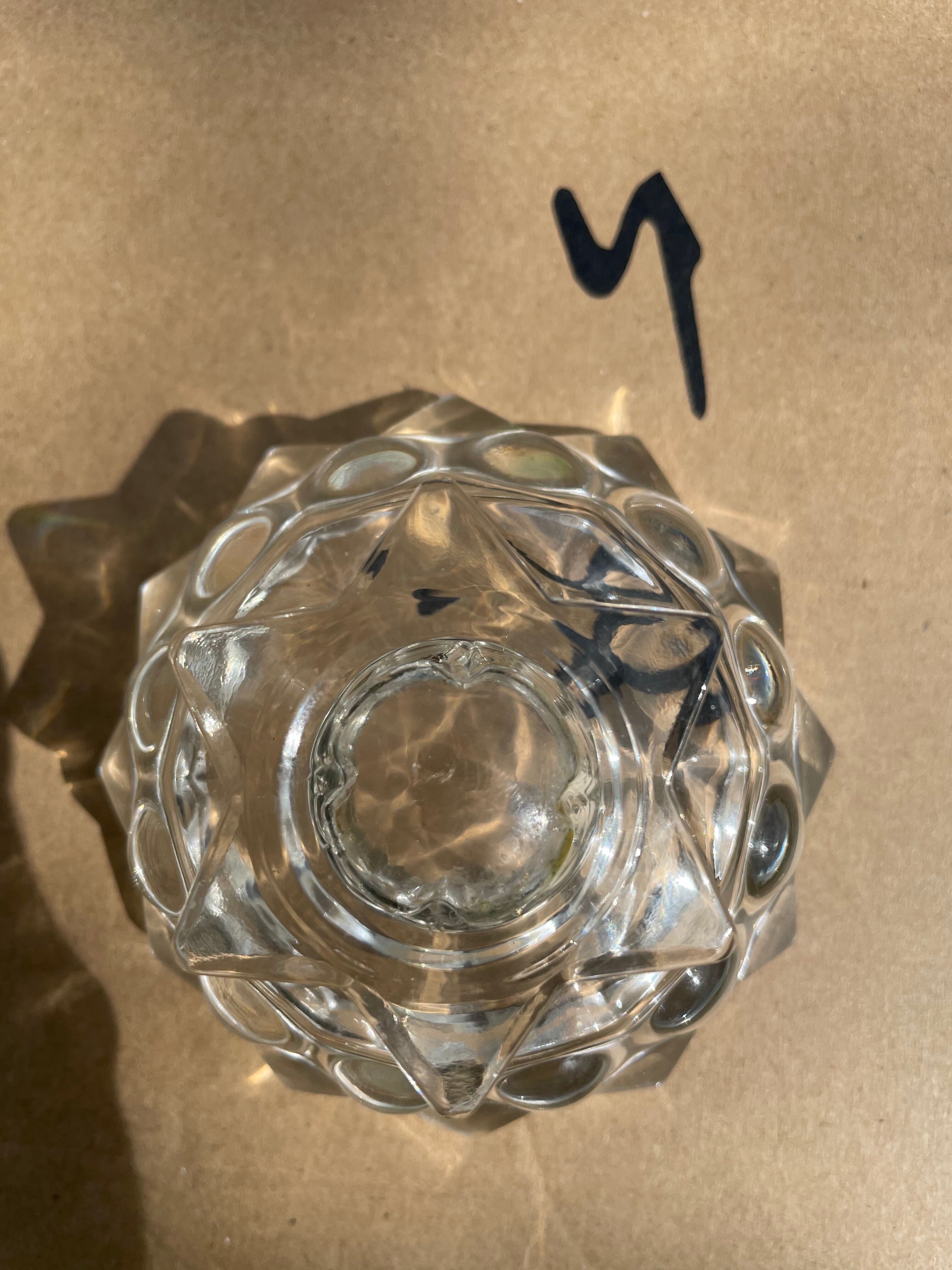 Chrsytal candle holder from reims-signed