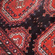 Antique hand-knotted Afghan Baluch rug 116cm x 210cm - red & brown (1C1195)