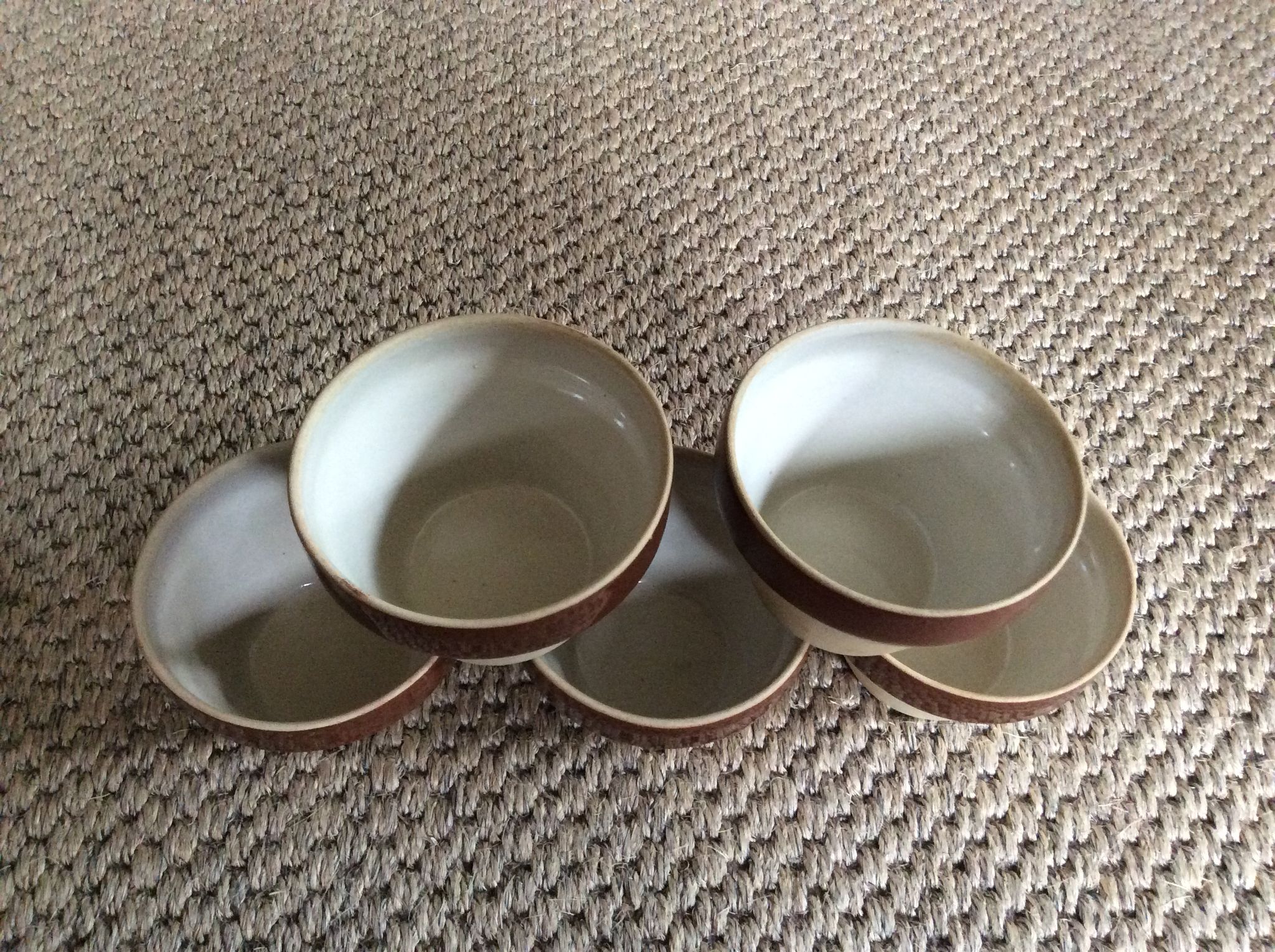 Series of 5 sandstone ramekins