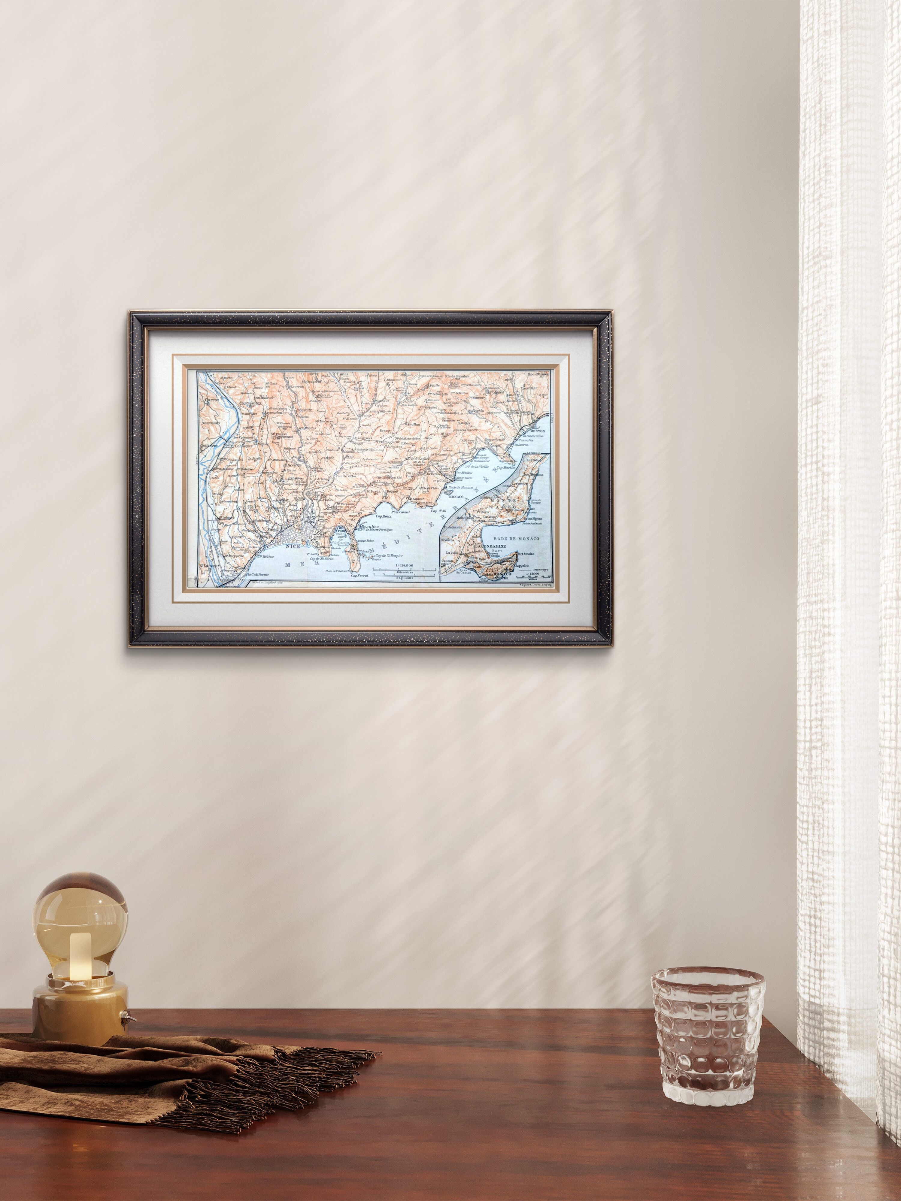 From Nice to Menton, original map printed in 1901.