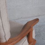 Guillerme et Chambron Mid-Century Oak Grand Repos Armchair