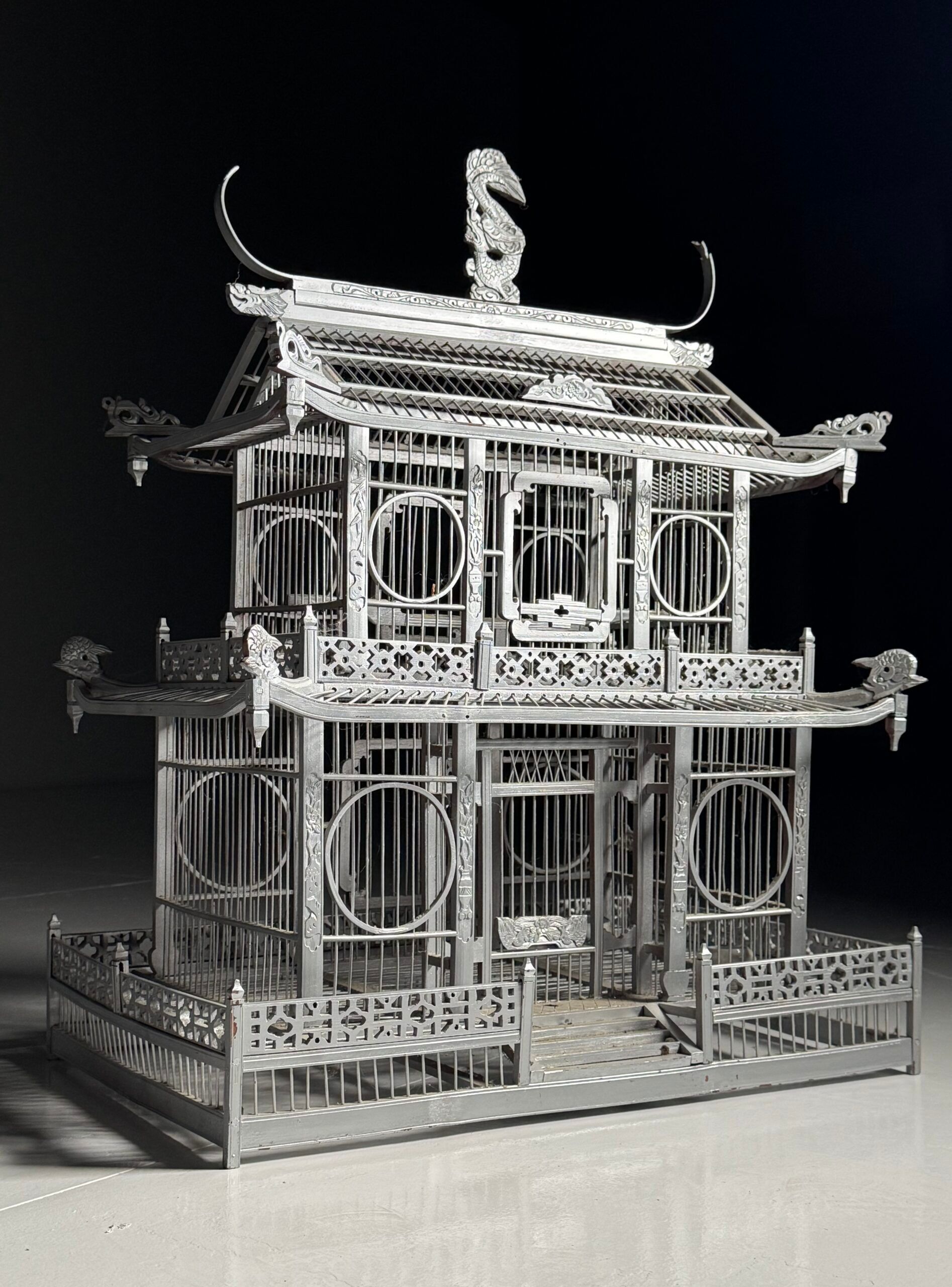 Asian style birdcage wood