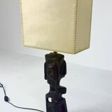 Lampe de table sculpturale en bois sculpté à la main par Gianni Pinna