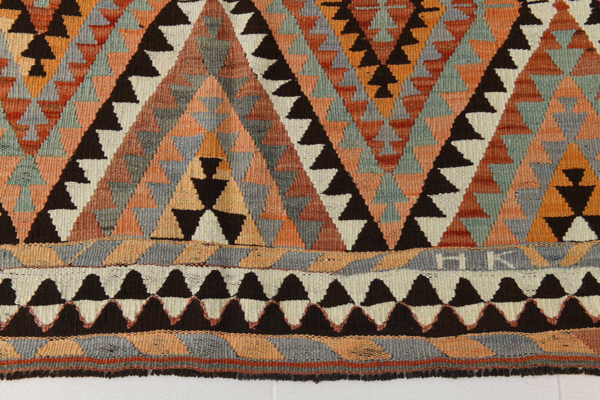 6x10 Soft Colors Anatolian Kilim,Geometric Style Vintage Rug,300x176Cm